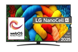 LG Telewizor LG NanoCell 50NANO81A3A 50'' 4K Ultra HD WebOS Dolby Digital DVB-T2 Czarny