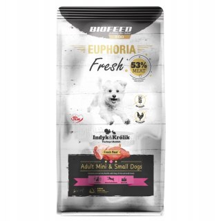 BIOFEED BIOFEED Euphoria fresh meat adult  indyk/królik xs/s 0,5kg