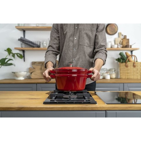 ZWILLING Zestaw 3 naczyń żeliwnych z pokrywką STAUB 40508-387-0 - czerwony 24 cm