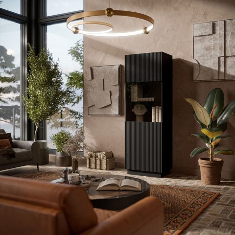 Cama MEBLE Witryna LIVERTI 59,5x42x178 czarny