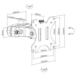 Maclean MACLEAN UCHWYT MONITORA NA RURKĘ/SŁUPEK 28-60MM MC-983