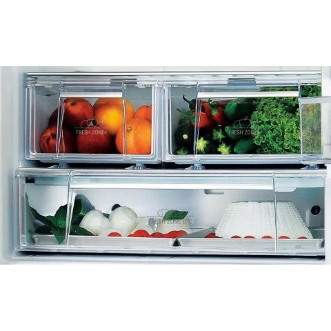 Whirlpool Lodówka WHIRLPOOL W4D7 XC21 srebrna chłodziarka Side by Side, zamrażarka szuflady (WYPRZEDAŻ)