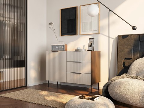 Cama MEBLE Komoda 2 ALMERA 104x42x75 orzech/kaszmir