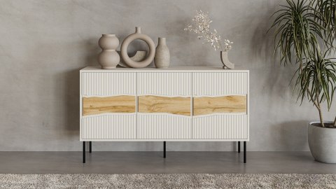 Cama MEBLE Komoda INSERTO 3D 143,5x40x80 kaszmir + LED