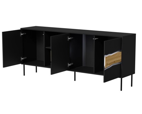 Cama MEBLE Komoda INSERTO 3D1W 190x40x80 czarny + LED