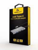 GEMBIRD GEMBIRD MULTI ADAPTER USB TYP-C 3W1 SREBRNY HUB USB, HDMI, PD (100W)