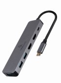 GEMBIRD GEMBIRD MULTI ADAPTER USB TYP-C 3W1 SREBRNY HUB USB, HDMI, PD (100W)