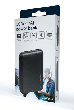 GEMBIRD GEMBIRD POWERBANK 5000MAH 2X USB, CZARNY