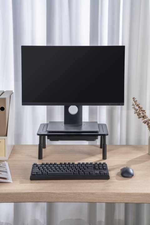 GEMBIRD GEMBIRD REGULOWANA PODSTAWKA POD MONITOR Z SZUFLADĄ (PROSTOKĄT)