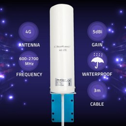 Qoltec QOLTEC ANTENA 4G LTE DUAL | 5DBI | DOOKÓLNA | ZEWNĘTRZNA