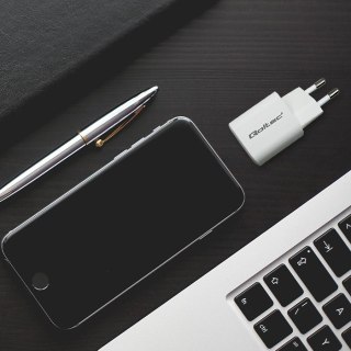 Qoltec QOLTEC ŁADOWARKA SIECIOWA 35W GAN ULTRA | 5-20V | 2.25-3A | 1 X USB TYP C PD | 1 X USB | BIAŁA