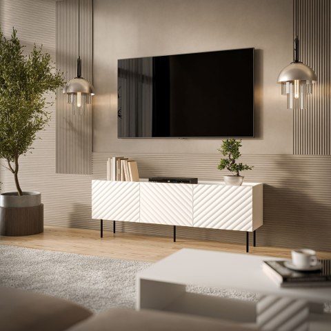 Cama MEBLE Szafka RTV 3D LUCCA 165x40x59 biały