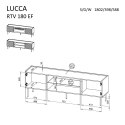 Cama MEBLE Szafka RTV EF LUCCA 180x40x59 kaszmir