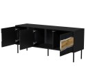 Cama MEBLE Szafka RTV INSERTO 3D 143,5x40x61,5 czarny + LED