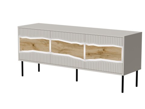 Cama MEBLE Szafka RTV INSERTO 3D 143,5x40x61,5 kaszmir + LED