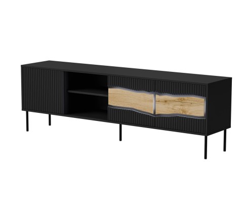 Cama MEBLE Szafka RTV INSERTO 3D1W 190x40x61,5 czarny + LED