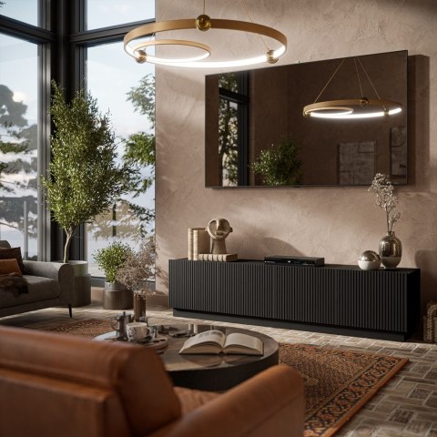 Cama MEBLE Szafka RTV LIVERTI 200x42x48 czarny