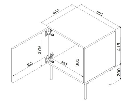 Cama MEBLE Szafka nocna 2szt INSERTO 50x40x61,5 kaszmir + LED