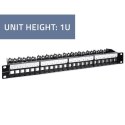 Qoltec QOLTEC PATCH PANEL DO SZAF RACK 19" | 24 PORTY | 1U | UTP | CZARNY