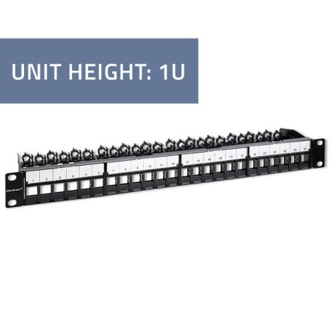 Qoltec QOLTEC PATCH PANEL DO SZAF RACK 19" | 24 PORTY | 1U | UTP | CZARNY