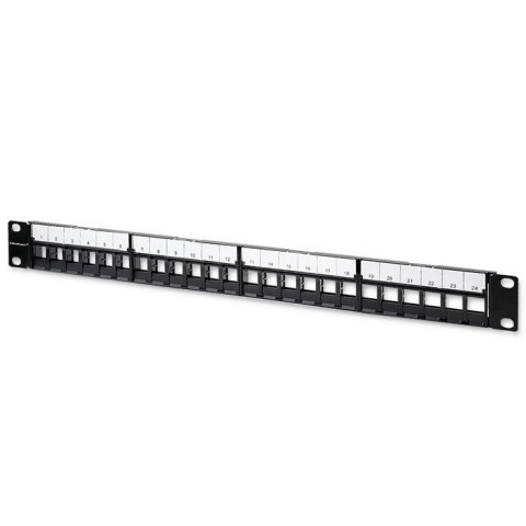 Qoltec QOLTEC PATCH PANEL DO SZAF RACK 19" | 24 PORTY | 1U | UTP | CZARNY