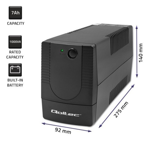 Qoltec QOLTEC ZASILACZ AWARYJNY UPS LINE INTERACTIVE | MONOLITH | 1000VA | 600W