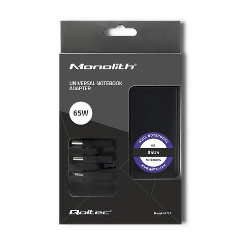 Qoltec QOLTEC ZASILACZ SPECJALIZOWANY DO ASUS | 65W | 3 WTYCZKI