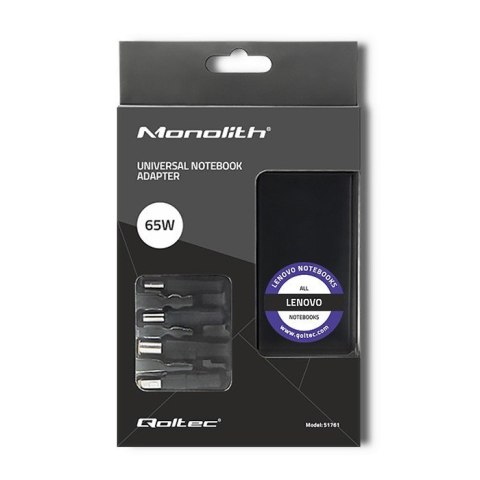 Qoltec QOLTEC ZASILACZ SPECJALIZOWANY DO LENOVO | 65W | 4 WTYCZKI