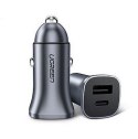 UGREEN Ugreen ładowarka samochodowa USB Typ C / USB 24W Power Delivery Quick Charge szary (30780)