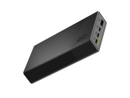 Green Cell GREEN CELL POWERBANK POWERPLAY 20S CZARNY 20000MAH 22,5W 3X USB-C PD 1X USB-A