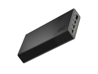 Green Cell GREEN CELL POWERBANK POWERPLAY 20S CZARNY 20000MAH 22,5W 3X USB-C PD 1X USB-A