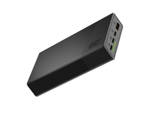 Green Cell GREEN CELL POWERBANK POWERPLAY 20S CZARNY 20000MAH 22,5W 3X USB-C PD 1X USB-A