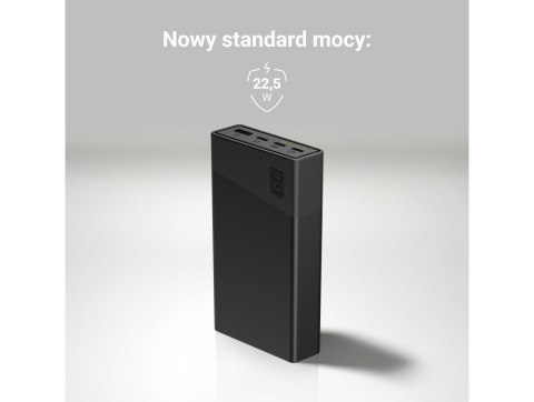 Green Cell GREEN CELL POWERBANK POWERPLAY 20S CZARNY 20000MAH 22,5W 3X USB-C PD 1X USB-A