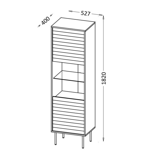 Cama MEBLE Witryna CORTINA 53x40x182 czarny/orzech