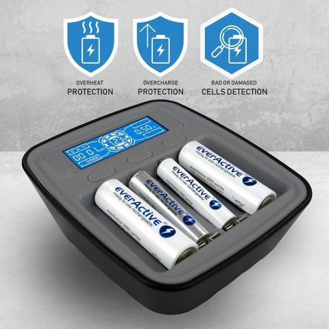 EverActive EVERACTIVE ŁADOWARKA DO AKMULATORÓW NI-MH USB-C NC1000MV2