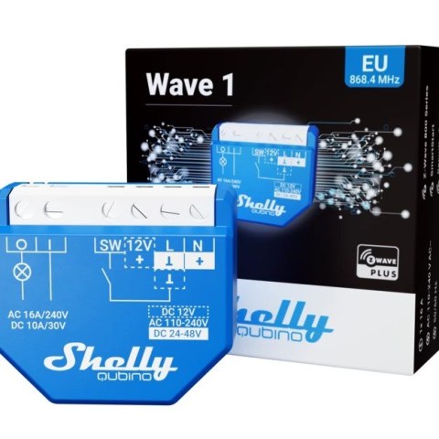 Shelly Shelly Qubino Wave 1 - 1-kanałowy przekaźnik dopuszkowy/sterownik Z-Wave 230 V
