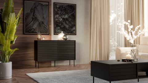 Cama MEBLE Komoda 1D3S CORTINA 120x40x81 czarny