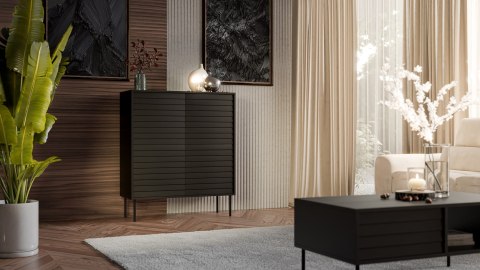 Cama MEBLE Komoda 4D CORTINA 102x40x118 czarny