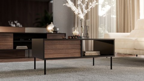 Cama MEBLE Ława/Stolik CORTINA 100x55x45 czarny/orzech