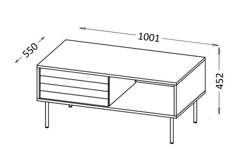 Cama MEBLE Ława/Stolik CORTINA 100x55x45 czarny/orzech