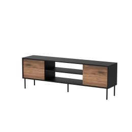 Cama MEBLE Szafka RTV EF CORTINA 180x40x60 czarny/orzech