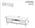 Cama MEBLE Szafka RTV EF CORTINA 180x40x60 czarny/orzech