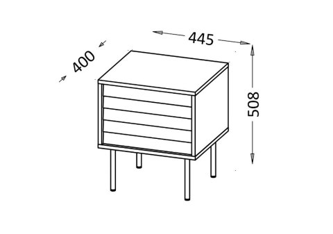 Cama MEBLE Szafka nocna 2szt CORTINA 45x40x51 czarny/orzech