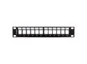 Lanberg LANBERG PATCH PANEL PUSTY 12 PORT 1U 10" Z ORGANIZEREM DO MODUŁÓW KEYSTONE CZARNY PPKS-9112-B