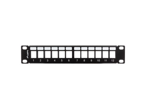 Lanberg LANBERG PATCH PANEL PUSTY 12 PORT 1U 10" Z ORGANIZEREM DO MODUŁÓW KEYSTONE CZARNY PPKS-9112-B
