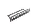 Lanberg LANBERG PATCH PANEL PUSTY 12 PORT 1U 10" Z ORGANIZEREM DO MODUŁÓW KEYSTONE CZARNY PPKS-9112-B
