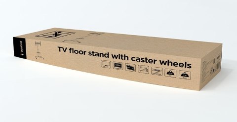 GEMBIRD GEMBIRD STOJAK POD TELEWIZOR Z REGULACJĄ WYSOKOŚCI, MOBILNY, NA KÓŁKACH 32" - 55"