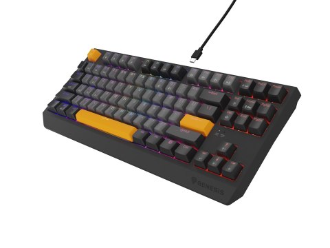 GENESIS KLAWIATURA DLA GRACZY GENESIS THOR 230 TKL ANCHOR GRAY NEGATIVE US RGB MECHANICZNA OUTEMU RED