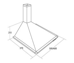 AKPO Okap kominowy AKPO WK-5 ELEGANT TURBO 50 INOX (500 mm, stal nierdzewna)