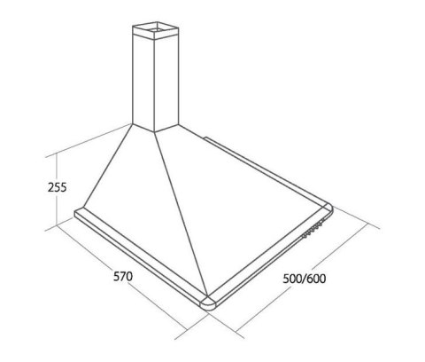 AKPO Okap kominowy AKPO WK-5 ELEGANT TURBO 50 INOX (500 mm, stal nierdzewna)